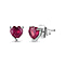 African Ruby Heart Stud Earrings in Platinum Overlay Sterling Silver 1.27 Ct