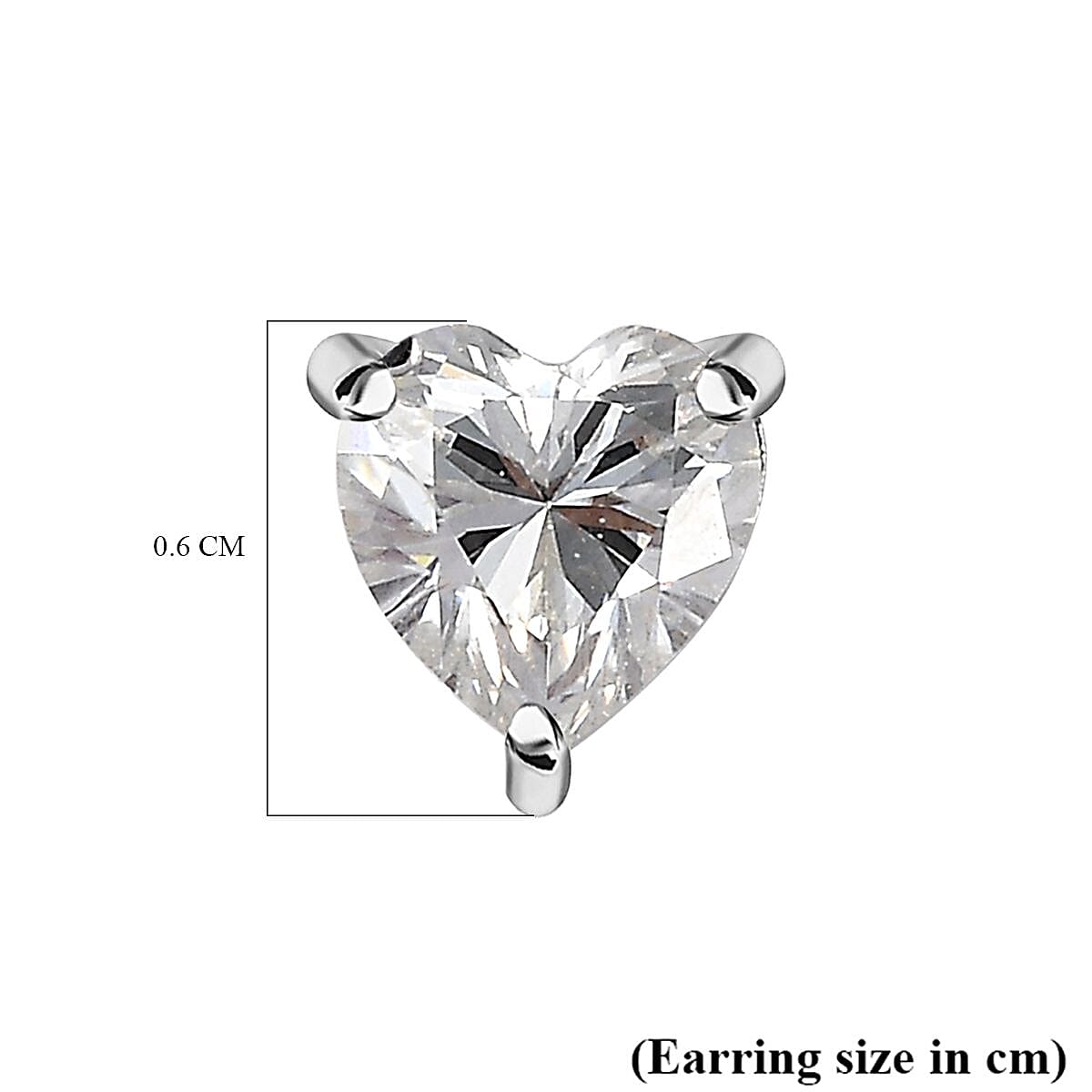 Moissanite Solitaire Earrings in Platinum Overlay Sterling Silver 1.01 Ct.