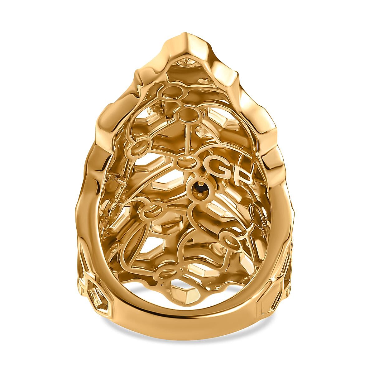 GP HoneyComb Collection - Citrine Ring in 18K YG Vermeil Plated Sterling Silver 1.33 Ct, Silver Wt 11.00 GM