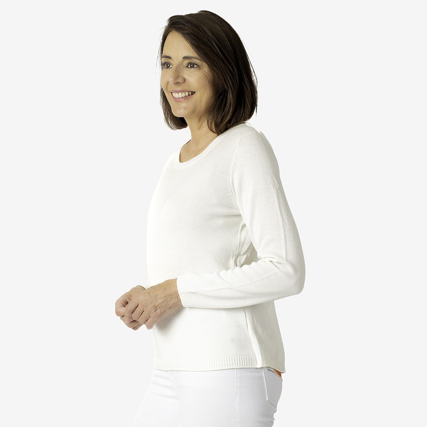 Cotton Knitted Jumper (Size 1x1 cm) - White