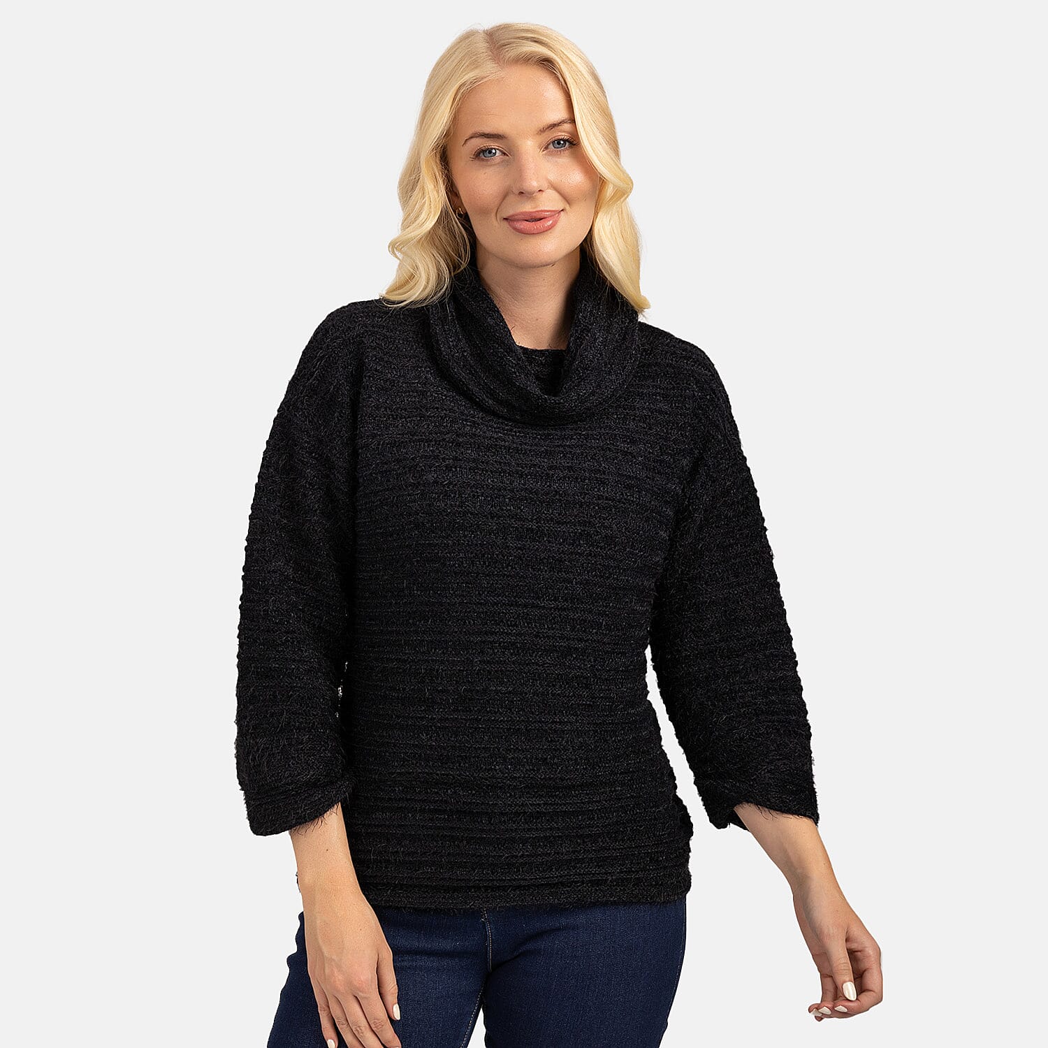 Polyester Knitted Jumper (Size 1x1 cm) - Black