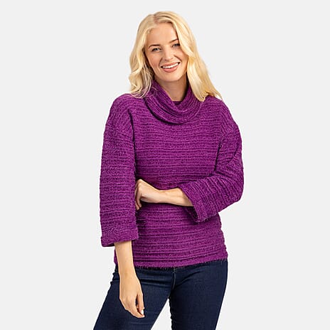 Polyester Knitted Jumper (Size 1x1 cm) - RICH PURPLE