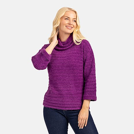 Polyester Knitted Jumper (Size 1x1 cm) - RICH PURPLE
