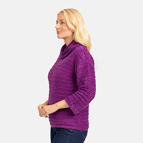 Polyester Knitted Jumper (Size 1x1 cm) - RICH PURPLE