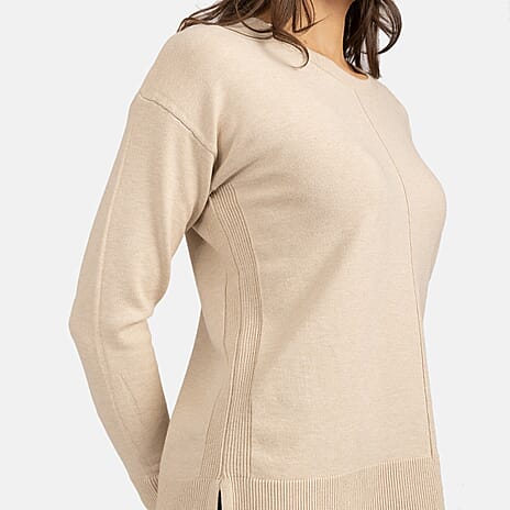 Viscose Knitted Jumper (Size 1x1 cm) - FOG MARL