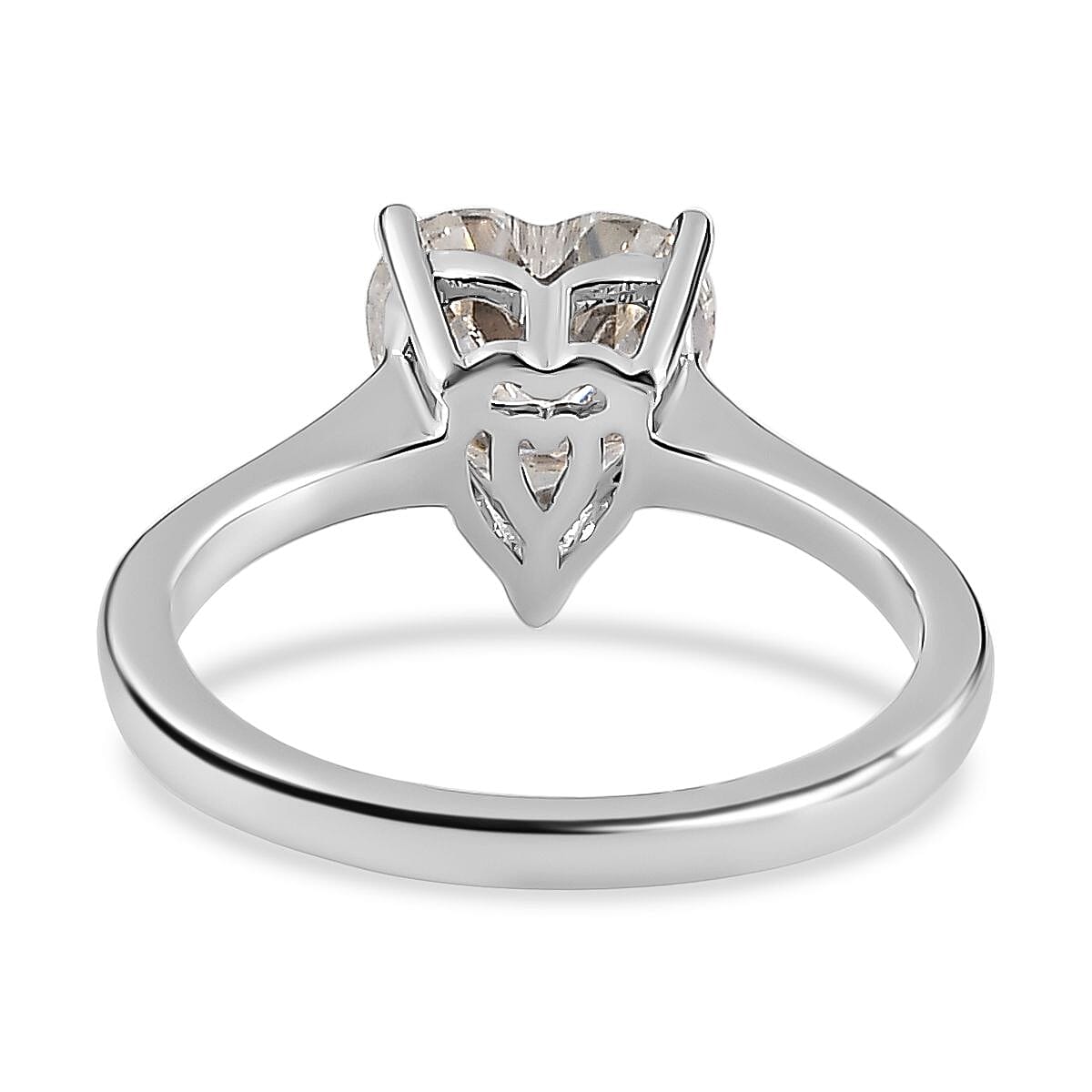 Moissanite  Solitaire Ring in Platinum Overlay Sterling Silver 1.81 ct  1.930  Ct.