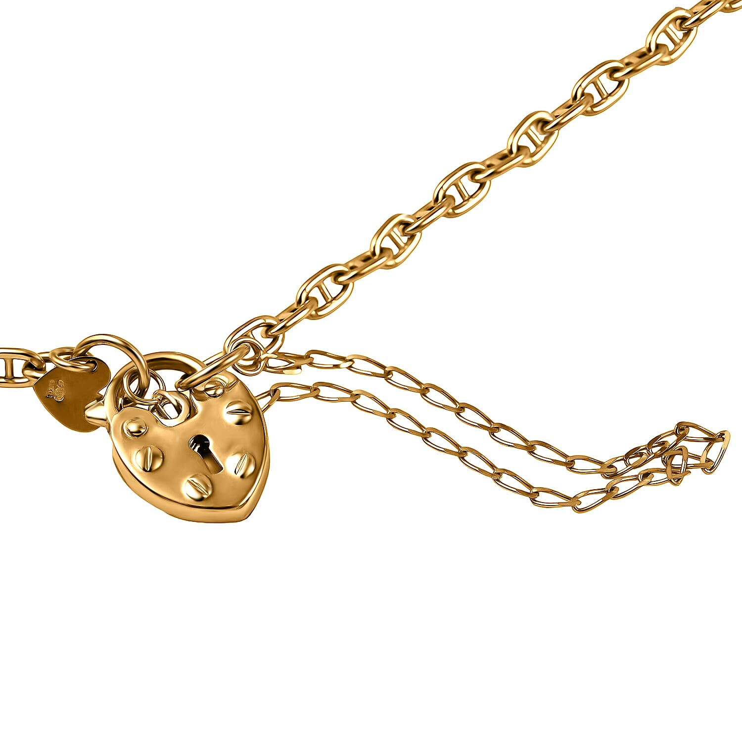 Milan Closeout - 9K Yellow Gold Designer Inspired Rambo Link Bracelet (Size - 7.5) 2.70 Grams