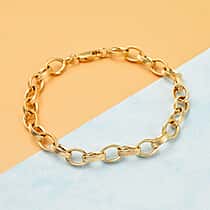 Hatton Garden Close Out - 9K Yellow Gold Oval Belcher Bracelet (Size - 7.5), Gold Wt. 5.5 Gms