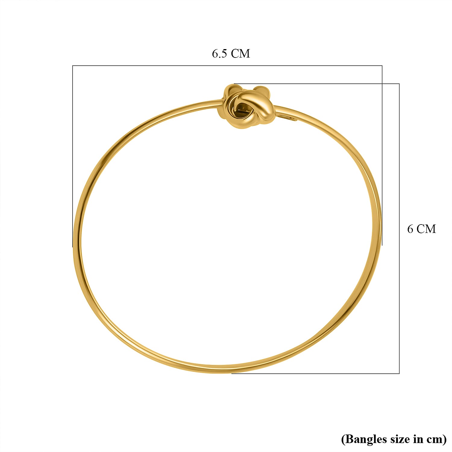 Designer Inspired -9K Yellow Gold Crossover Knot Torque Bangle (Size 7.0), Gold Wt. 3.70 Gms