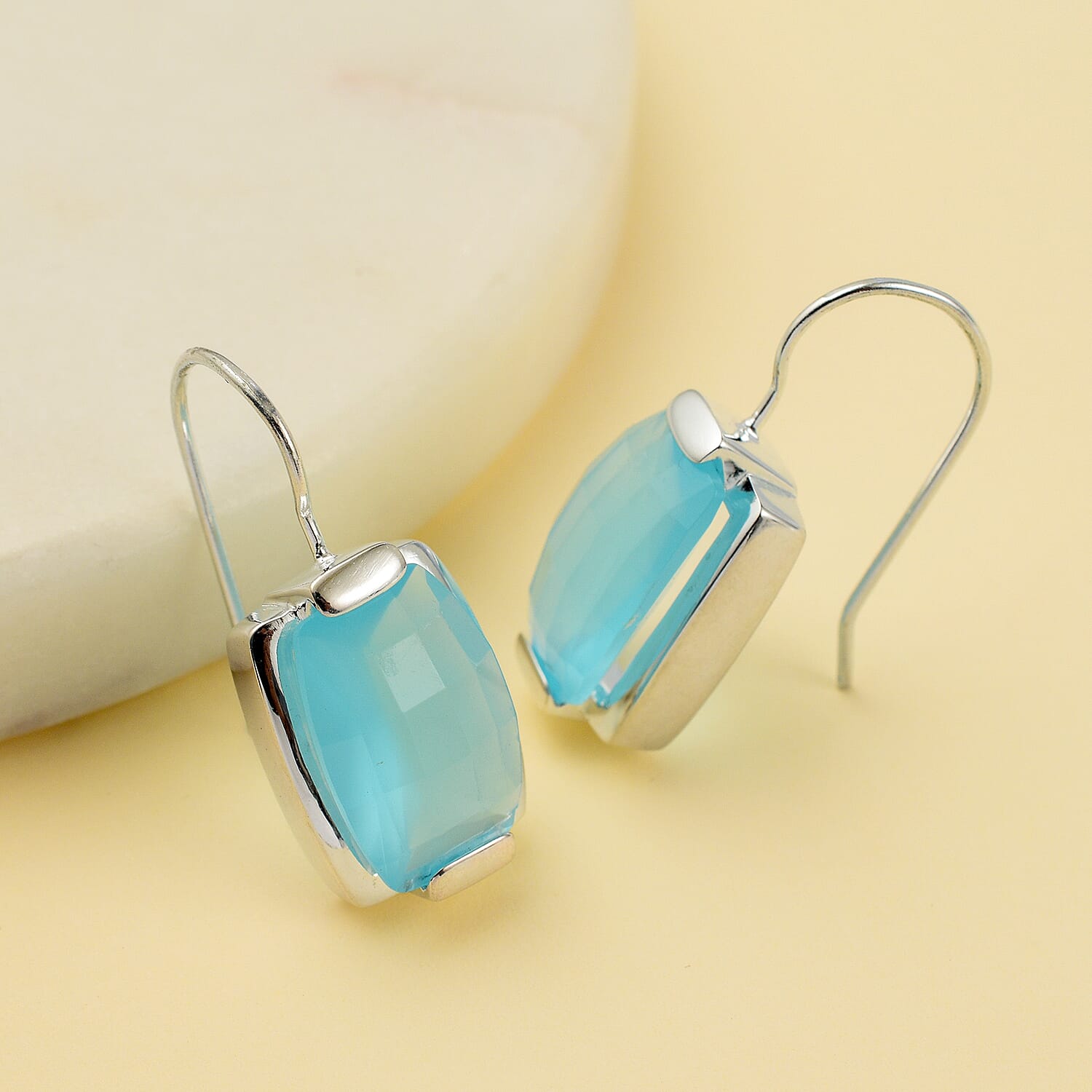 Preview Vicenza Showcase - Sterling Silver Aqua Chalcedony Earrings