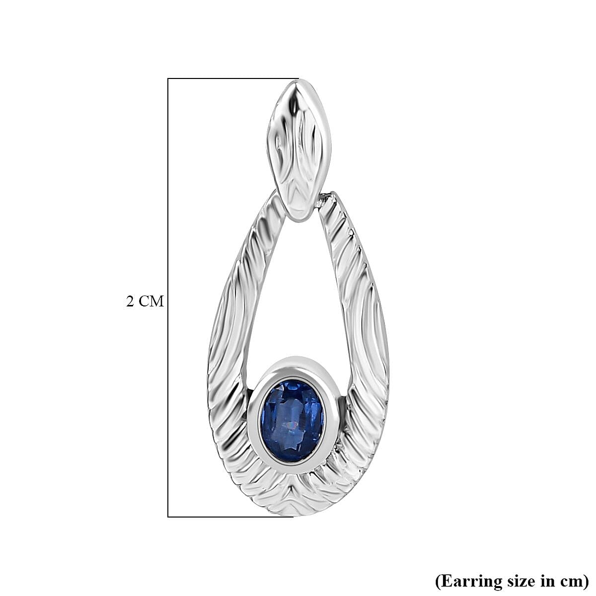 Natural Himalayan Kyanite Dangle Solitaire Earrings in Platinum Overlay Sterling Silver