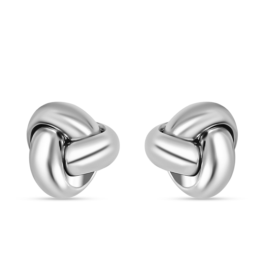 Preview Vicenza Showcase - Rhodium Overlay Sterling Silver Triple Knot Earrings