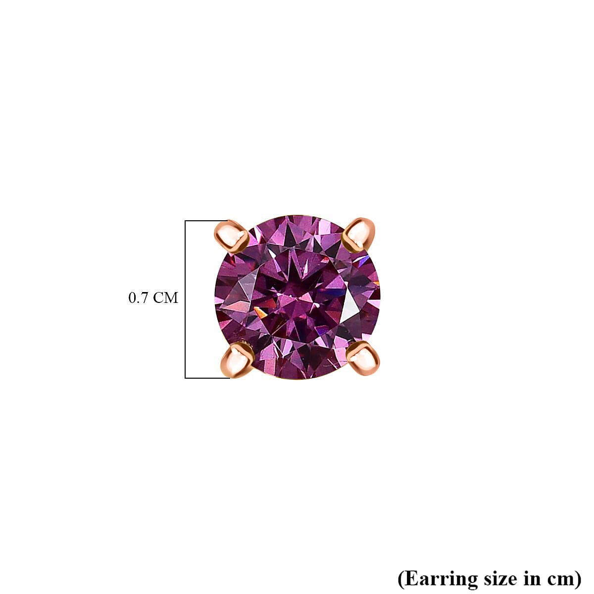 9K Rose Gold Pink Moissanite Stud Solitaire Earrings 2.00 Ct.