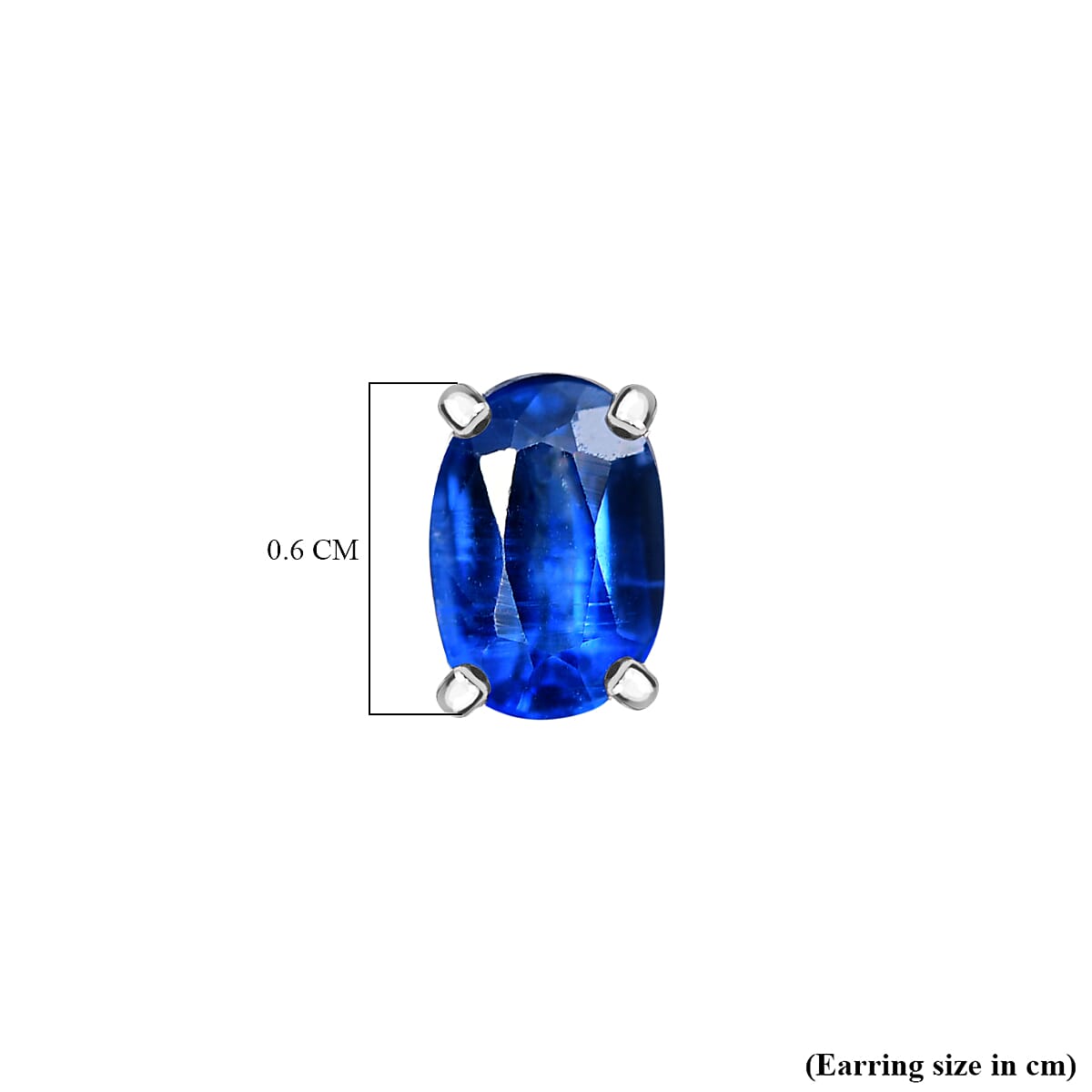 Kyanite Solitaire Stud Push Post Earring in Platinum Overlay Sterling Silver 1.22 ct 1.258 Ct.