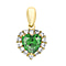 9K Yellow Gold  A   Green Cubic Zirconia ,  Cubic Zirconia  Pendant 2.49 ct,  Gold Wt. 0.9 Gms  2.490  Ct.