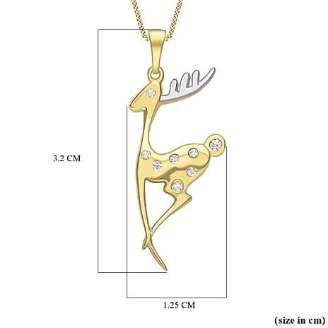9K Yellow Gold  A   Cubic Zirconia  Pendant 0.08 ct,  Gold Wt. 1.6 Gms  0.080  Ct.