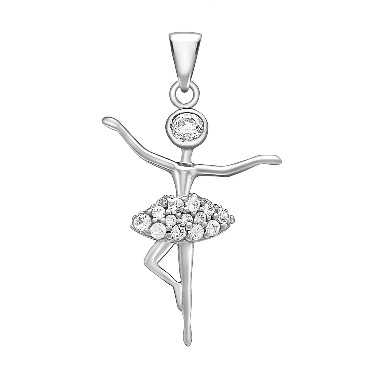 9K White Gold  A   Cubic Zirconia  Pendant 0.20 ct,  Gold Wt. 1.4 Gms  0.200  Ct.