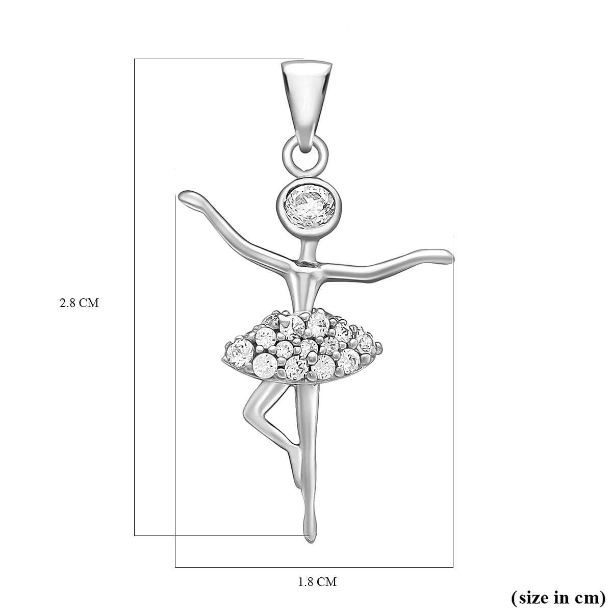 9K White Gold  A   Cubic Zirconia  Pendant 0.20 ct,  Gold Wt. 1.4 Gms  0.200  Ct.