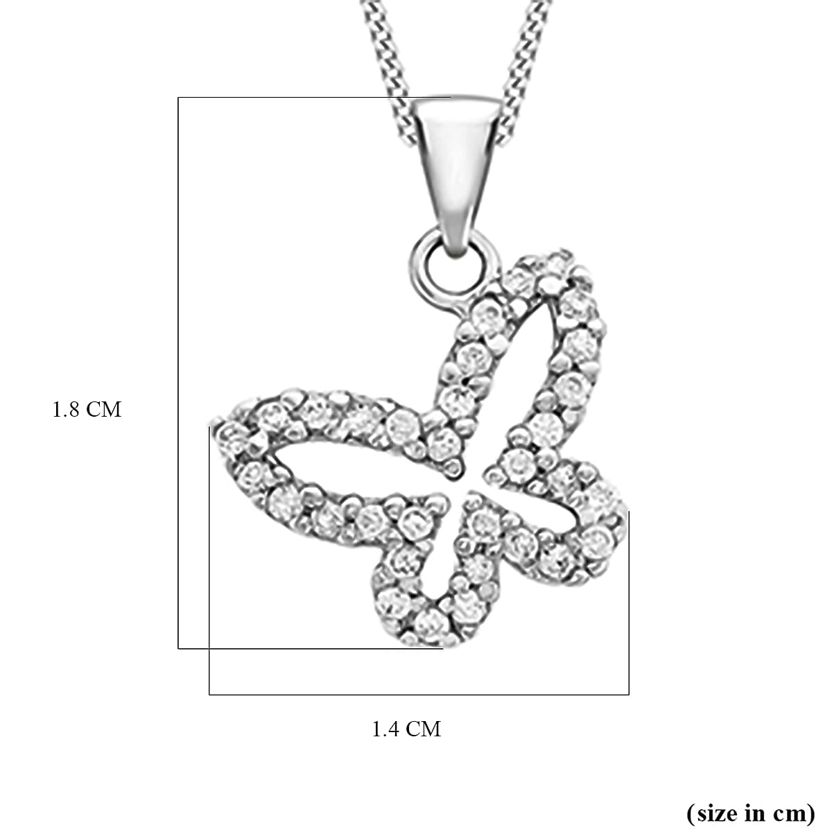 9K White Gold  A   Cubic Zirconia  Pendant 0.31 ct,  Gold Wt. 0.98 Gms  0.310  Ct.