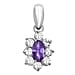 9K White Gold  A   Blue Cubic Zirconia ,  Cubic Zirconia  Pendant 0.90 ct,  Gold Wt. 0.5 Gms  0.900  Ct.