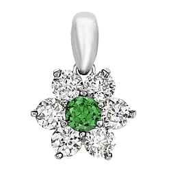 9K White Gold  A   Red Cubic Zirconia ,  Cubic Zirconia  Pendant 3.01 ct,  Gold Wt. 0.7 Gms  3.010  Ct.