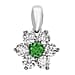 9K White Gold   Blue Cubic Zirconia ,  Cubic Zirconia  Pendant 3.01 ct,  Gold Wt. 0.7 Gms  3.010  Ct.