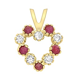 9K Yellow Gold  A   Blue Cubic Zirconia ,  Cubic Zirconia  Pendant 0.10 ct,  Gold Wt. 0.5 Gms  0.100  Ct.