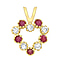 9K Yellow Gold  A   Red Cubic Zirconia ,  Cubic Zirconia  Pendant 0.10 ct,  Gold Wt. 0.45 Gms  0.100  Ct.
