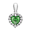 9K White Gold  A   Red Cubic Zirconia ,  Cubic Zirconia  Pendant 2.49 ct,  Gold Wt. 0.9 Gms  2.490  Ct.