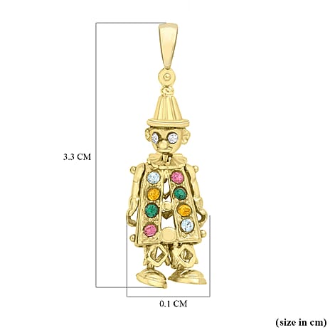 9K Yellow Gold  A   Multi Color Cubic Zirconia  Pendant 0.10 ct,  Gold Wt. 2.4 Gms  0.100  Ct.