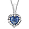 9K White Gold  A   Red Cubic Zirconia ,  Cubic Zirconia  Pendant 2.49 ct,  Gold Wt. 0.9 Gms  2.490  Ct.