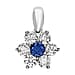 9K White Gold   Blue Cubic Zirconia ,  Cubic Zirconia  Pendant 3.01 ct,  Gold Wt. 0.7 Gms  3.010  Ct.