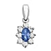 9K White Gold  A   Blue Cubic Zirconia ,  Cubic Zirconia  Pendant 0.90 ct,  Gold Wt. 0.5 Gms  0.900  Ct.