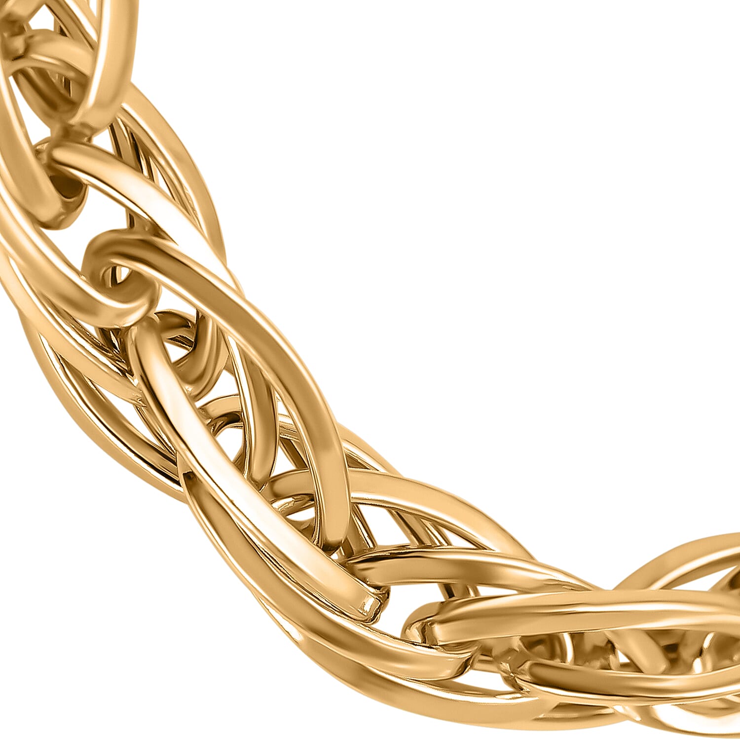 Vicenza Rare Find Closeout - 9K Yellow Gold Twisted Oval Link Bracelet (Size - 7.5), Gold Wt. 6.6 Gms