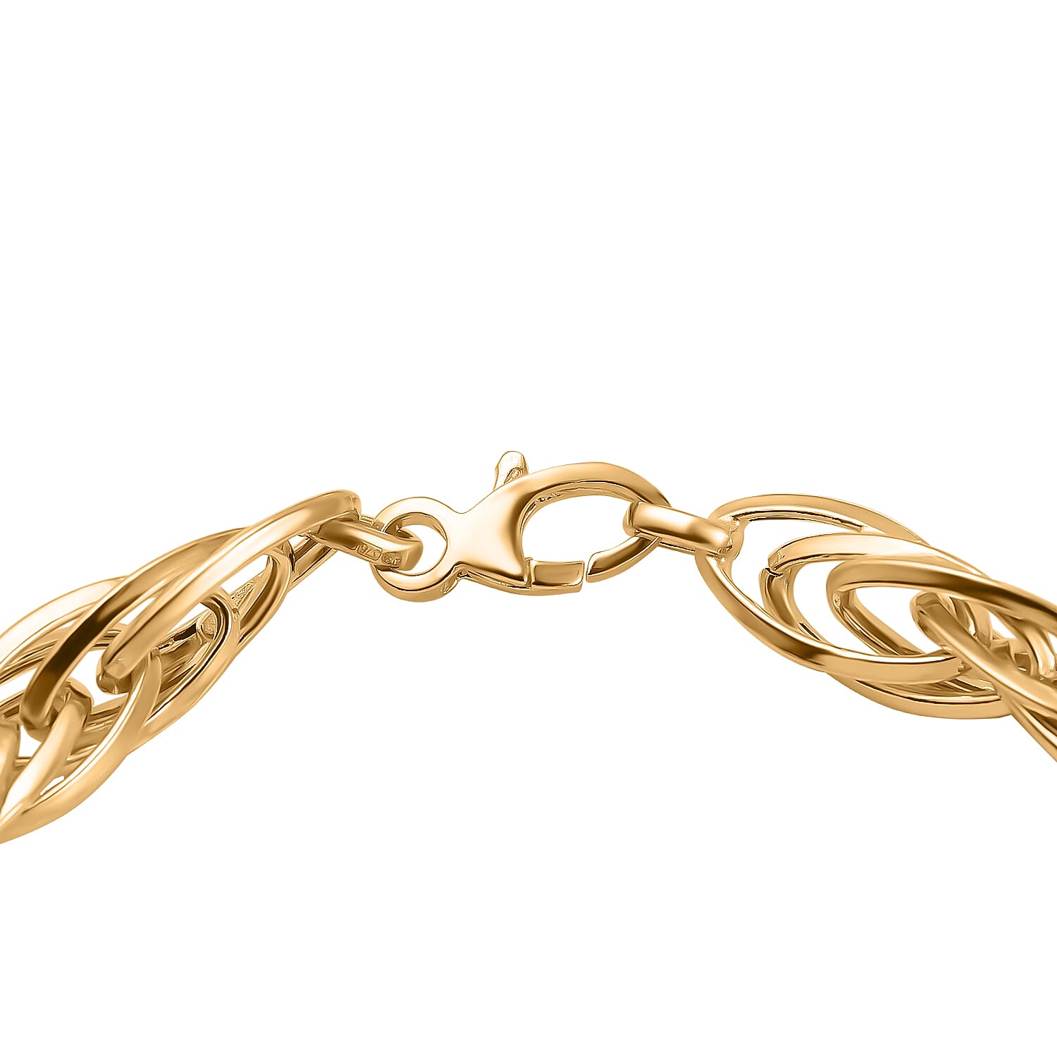 Vicenza Rare Find Closeout - 9K Yellow Gold Twisted Oval Link Bracelet (Size - 7.5), Gold Wt. 6.6 Gms