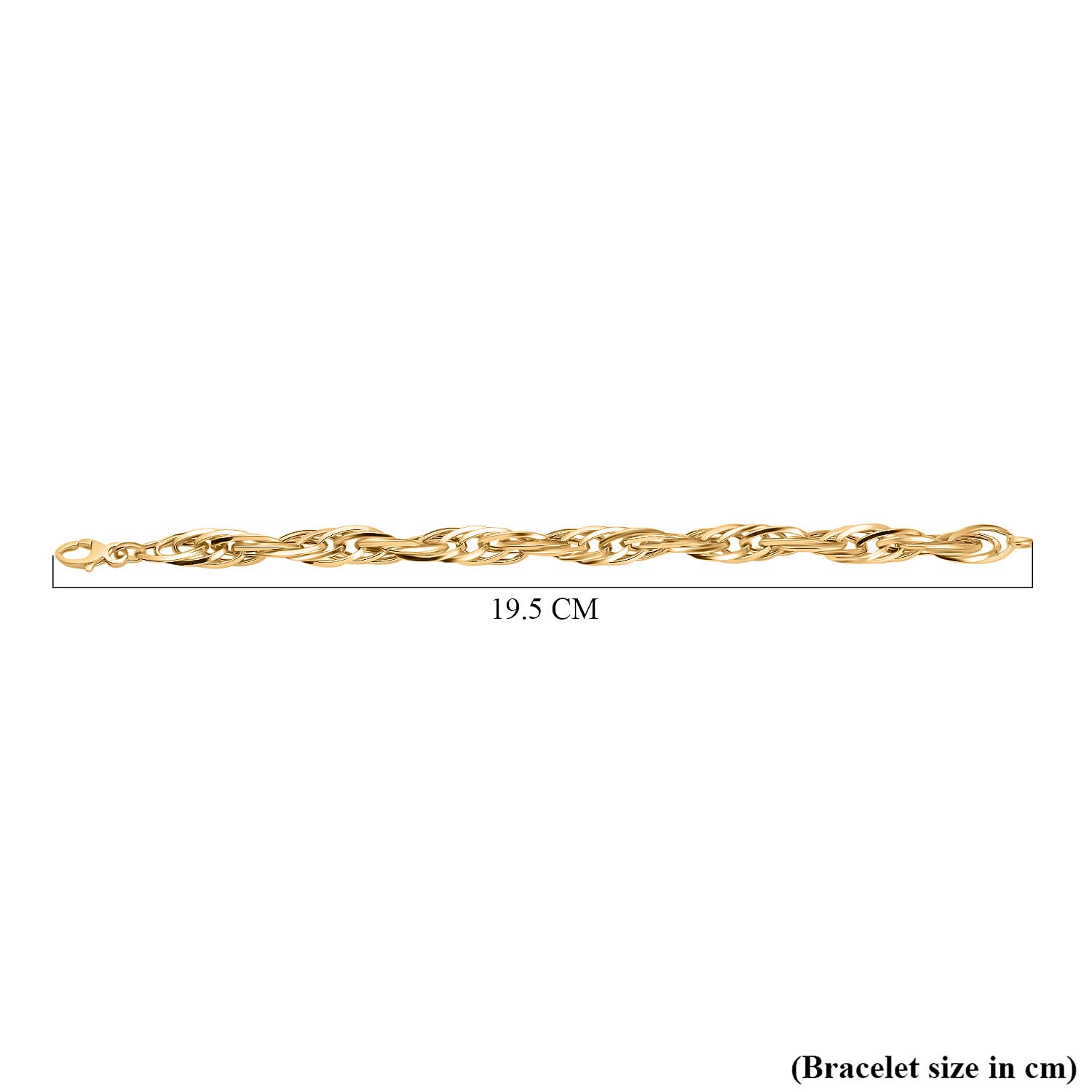 Vicenza Rare Find Closeout - 9K Yellow Gold Twisted Oval Link Bracelet (Size - 7.5), Gold Wt. 6.6 Gms