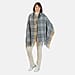 Designer Inspired - Large Check Soft Tassel Scarf - Grey