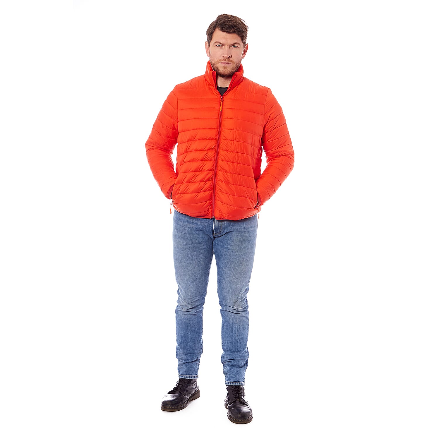 Men's Solid Puffer Jacket