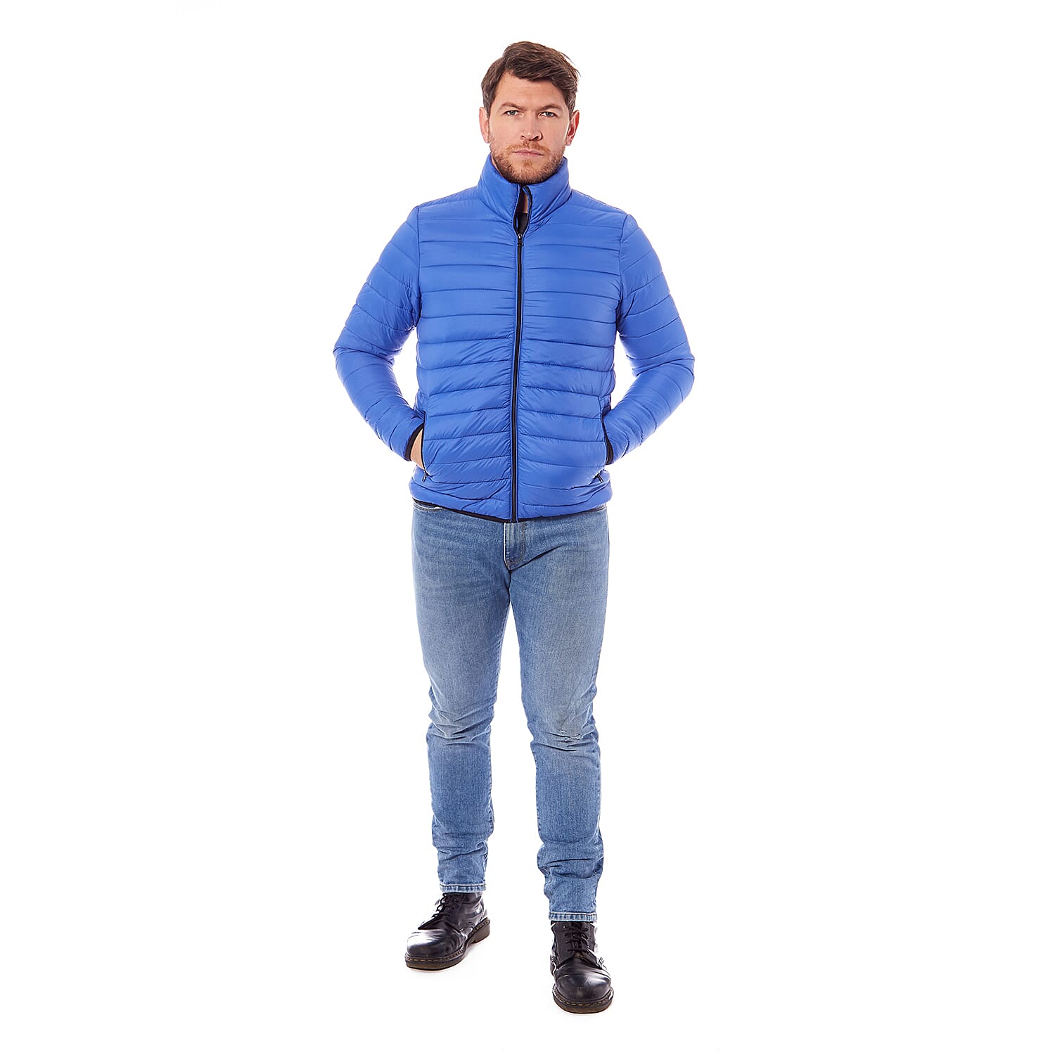 Men's Solid Puffer Jacket