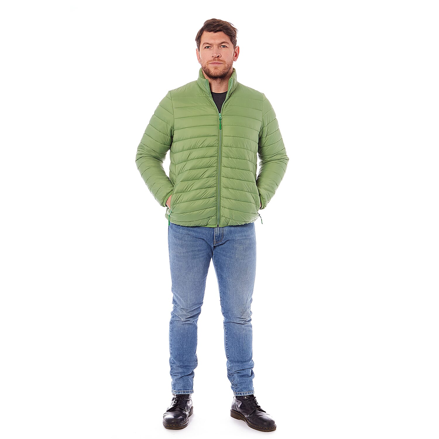 Men's Solid Puffer Jacket