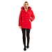  Padded Puffer Jacket with Faux Fur Hood Coat - Ruby Red