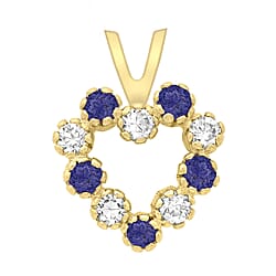9K Yellow Gold  A   Blue Cubic Zirconia ,  Cubic Zirconia  Pendant 0.10 ct,  Gold Wt. 0.5 Gms  0.100  Ct.