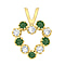 9K Yellow Gold  A   Green Cubic Zirconia ,  Cubic Zirconia  Pendant 0.10 ct,  Gold Wt. 0.5 Gms  0.100  Ct.