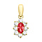 9K Yellow Gold  A   Red Cubic Zirconia ,  Cubic Zirconia  Pendant 4.10 ct,  Gold Wt. 0.5 Gms  4.100  Ct.