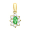 9K Yellow Gold  A   Green Cubic Zirconia ,  Cubic Zirconia  Pendant 0.66 ct,  Gold Wt. 0.5 Gms  0.660  Ct.