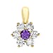 9K Yellow Gold A Blue Cubic Zirconia, Cubic Zirconia Halo Pendant 1.54 ct, Gold Wt. 0.75 Gms  1.540  Ct.