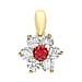 9K Yellow Gold A Blue Cubic Zirconia, Cubic Zirconia Halo Pendant 1.54 ct, Gold Wt. 0.75 Gms  1.540  Ct.