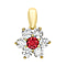 9K Yellow Gold  A   Red Cubic Zirconia ,  Cubic Zirconia  Pendant 1.54 ct,  Gold Wt. 0.75 Gms  1.540  Ct.