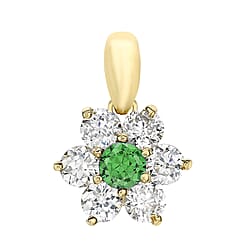 9K Yellow Gold  A   Red Cubic Zirconia ,  Cubic Zirconia  Pendant 1.54 ct,  Gold Wt. 0.75 Gms  1.540  Ct.