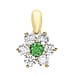 9K Yellow Gold A Blue Cubic Zirconia, Cubic Zirconia Halo Pendant 1.54 ct, Gold Wt. 0.75 Gms  1.540  Ct.
